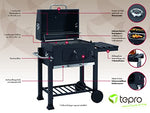 Tepro Toronto Click - Barbacoa de carbón/parrilla carro esmaltada, antracita/acero inoxidable