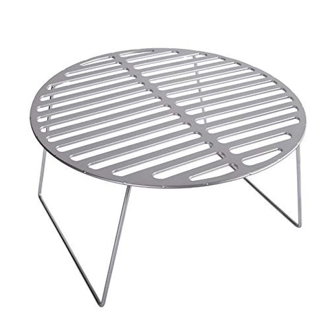 Boundless Voyage Parrilla plegable de titanio para barbacoa redonda con patas, bolsa de transporte al aire libre, camping, picnic, parrilla de carbón ultraligera Ti15161B