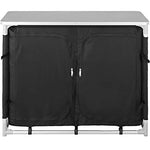 TecTake 800747 Cocina de Camping, Aluminio, Plegable para Exteriores, Patas Ajustables, Compartimentos, Negro, Incl. Bolsa de Transporte - Varios Modelos (Tipo 5 | No. 403348)