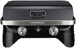 CAMPINGAZ Attitude 2100 LX Barbacoa de gas, barbacoa de mesa portátil con 2 quemadores de acero, 5 kW de potencia , para camping con tapa, termómetro y parrilla de hierro fundido, 2000038741