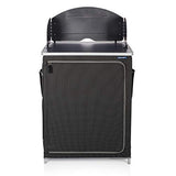 CAMPART KI-0710 - Cocina de Camping Almeria con Paravientos, Bolsa de Almacenamiento incluida, 1 Puerta, Antracita