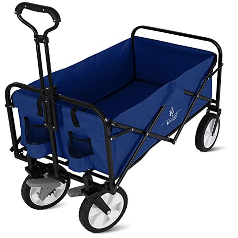 KESSER® Carro Plegable de Mano, Carro de Mano, Carro de Equipamiento, Incluye 2 Bolsillos de Malla, Plegable, neumáticos de Goma Maciza, Capacidad de Carga de hasta 80 kg