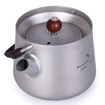 Boundless Voyage Hervidor de Titanio con Filtro Agua para Acampar Tetera de Titanio Juego de cafetera Cafetera Hervidor de Agua para Senderismo Uso Diario Ti15101B