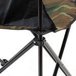 THE SECRET HOME - Silla de Camping Plegable - Asiento Portátil y Ultraligero para Exteriores - Ideal para Acampada, Camping, Pesca (Camuflaje - con Reposabrazos)
