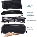 smartpeas Silla De Camping Fabricada En Robusto Poliéster 600D Y Aluminio - Ligera Y Plegable - Accesorio De Camping con Bolsillos Laterales + Tapete De Playa & Bolsa De Transporte