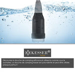 KESSER® Ducha de Camping con Bomba Sumergible de batería, Ducha de Mano, 2X 2200 mAh batería de Litio, Cable de Carga USB, para el jardín de Camping, Coche, al Aire Libre, Naranja/Gris