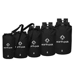 Earth Pak Bolsa Estanca- Impermeable Bolsa Seca de compresión Mantiene el Equipo seco para Kayak, Playa, Deportes, Rafting, Acampada y Pesca (Negro, 10L)