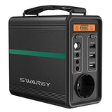 Generador de Energía Solar SWAREY, Generador Solar Portátil 166Wh Salidas AC/DC/USB/Tipo-C Estación de Energía con Batería de Litio