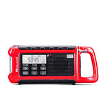 Midland ER200 Radio portátil multifuncional, Power Bank de emergencia 2200 mAh y linterna LED, radio AM/FM con carga a manivela, solar y USB – 1 radio de emergencia, baterías recargables, cable USB