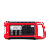 Midland ER200 Radio portátil multifuncional, Power Bank de emergencia 2200 mAh y linterna LED, radio AM/FM con carga a manivela, solar y USB – 1 radio de emergencia, baterías recargables, cable USB