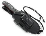JEO-TEC Nº9 Cuchillo Supervivencia Caza Monte bushcraft Camping Outdoor Campo - Funda de Piel con pedernal y Piedra afilar incluidos - Acero MOVA-58 - Fabricado en España