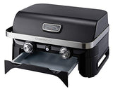 CAMPINGAZ Attitude 2100 LX Barbacoa de gas, barbacoa de mesa portátil con 2 quemadores de acero, 5 kW de potencia , para camping con tapa, termómetro y parrilla de hierro fundido, 2000038741