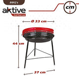 Aktive - Barbacoa redonda de pie con diámetro de 33 cm (52733)