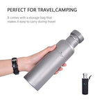 Boundless Voyage Outdoor 750ml Botella de Agua Deportiva de Titanio con Tapa de Titanio para Acampar Ciclismo Senderismo