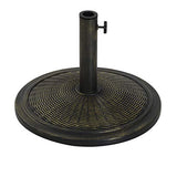 Outsunny Base de Sombrilla Ajustable Φ48x34cm Soporte de Sombrilla Universal Pie de Parasol de Cemento Redondo Estilo Retro HDPE Patio Jardín Playa
