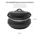 ToCi Big BBQ Platpotjie "Beefalo" hierro fundido, con tapa y patas, 3 litros