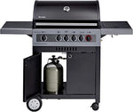Enders Boston Black 4 IK Turbo barbacoa gas - Barbacoa de gas con infrarojos, Heat Range, cocina integrada y almacenaje para bombona gas - Barbacoa gas exterior con 4 Quemadores #8863633