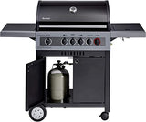 Enders Boston Black 4 IK Turbo barbacoa gas - Barbacoa de gas con infrarojos, Heat Range, cocina integrada y almacenaje para bombona gas - Barbacoa gas exterior con 4 Quemadores #8863633