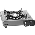Brunner Devil SD - Hornillo con termopar (Encendido piezoeléctrico Integrado y quemadores de Aluminio, 30 mbar, 2,5 kW), Color Negro, 34 x 28 x 12 cm