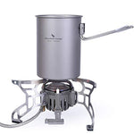 Boundless Voyage Ultraligero Portátil Titanio al Aire Libre 900 ml con Tapa Asa Plegable Acampar Agua Arroz Comida Taza Taza Taza