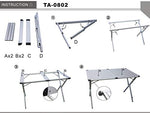 CAMPART TRAVEL Camping Set - Mesa de Camping Plegable de Aluminio, Altura Regulable, con Dos sillas Plegables, fácil y fácil de Guardar.