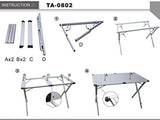CAMPART TRAVEL Camping Set - Mesa de Camping Plegable de Aluminio, Altura Regulable, con Dos sillas Plegables, fácil y fácil de Guardar.