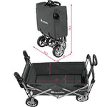 tectake 800800 Carrito de Mano Plegable, Carro de Transporte para Jardín, Carro de Carga para Excursiones (Gris)