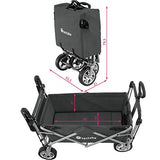 tectake 800800 Carrito de Mano Plegable, Carro de Transporte para Jardín, Carro de Carga para Excursiones (Gris)