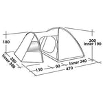 Easy Camp Eclipse 500 500-Tienda de campaña (5 Personas), Color Dorado, Unisex, Oro y Rojo