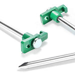 com-four® 48x Clavijas de Acero para Carpa - Clavijas largas y duraderas con Montaje de plástico para Acampar y en Exteriores - Ideal para terrenos Normales y Duros