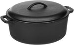 Amazon Basics - Horno holandés de hierro fundido pretratado con asa doble, 6,62 l