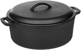 Amazon Basics - Horno holandés de hierro fundido pretratado con asa doble, 6,62 l