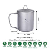Boundless Voyage Camping Cookware Ti15141A - Olla de titanio con tapa plegable (200 ml), diseño ultraligero