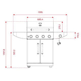Teka Gourmet 4100G - Barbacoa de Gas, Barbacoa Exterior 5 Quemadores, Barbacoa Portátil con Ruedas, Color Acero Inoxidable