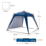 Lumaland x Where Tomorrow Gazebo de Camping – 1 Pared Lateral Incluido - Carpa de jardín – Cenador para Patio – Ideal para Acampada/Festival – Instalación Fácil – Azul