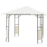 Outsunny Carpa 3x3x2.6m Cenador Jardin Marco de Acero y 4 Paraviento Lateral Color Crema