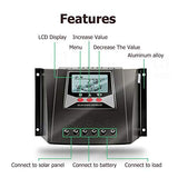 Controlador Solar de Carga de 60A 12V/24V/36V/48V Voltaje de Identificación Automática Regulador Inteligente con Pantalla LCD para Sistemas Solares Domésticos
