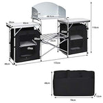 COSTWAY Mesa de Camping Plegable con Organizado Cocina de Camping Armario de Tela y Marco de Aluminio para Fiesta Picnic Exterior