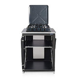 CAMPART KI-0710 - Cocina de Camping Almeria con Paravientos, Bolsa de Almacenamiento incluida, 1 Puerta, Antracita