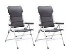 Campart Travel CH-0596 Novara - Juego de 2 sillas de camping ajustables en 7 posiciones, color gris