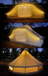 UNISTRENGH Impermeable 4 estaciones lona de algodón campana tienda Glamping yurte con estufa Jack agujero para 6-8 personas adultos camping caza senderismo, beige, L
