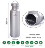 Boundless Voyage Botella deportiva de titanio de 800 ml con tapa de titanio al aire libre Ciclismo Senderismo Botella