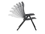 Napoli XL - Silla de camping (reclinable en 7 posiciones, 2 unidades), color gris oscuro
