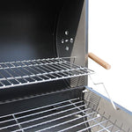BBQ-Toro Carro de Barbacoa de Carbón Premium | Ø 42 x 80 cm | Ahumador Móvil | Parrilla de Barbacoa con Tapa | Con Mesas Laterales de Madera