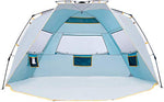 WolfWise Tienda De Playa Bebe 3-4 Personas Carpa de Refugio de Sol Carpa de Sombra para Playa Tienda Campaña con Anti-UV 50 Protección Solar para Al Aire Libre Vacaciones en la Playa
