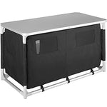 TecTake 800747 Cocina de Camping, Aluminio, Plegable para Exteriores, Patas Ajustables, Compartimentos, Negro, Incl. Bolsa de Transporte - Varios Modelos (Tipo 4 | No. 403347)