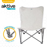 Aktive 62638 - Sillón plegable exterior camping, playa, jardín | Medidas 78x76x91,5cm |Incluye asa de transporte | Soporta hasta 115kg | Sillas plegables, silla exterior, camping