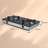 Klarstein Camping Gas, Cocina de Gas Butano Portátil, Cocina Campin para Interior y Exterior, Hornillo con Tubo para Viajes y Acampadas, Sin Batería, Acero Inoxidable, 2 Quemadores, con reductor