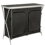 CampFeuer - Armario de camping, cocina de camping con estructura de aluminio, aprox. 110 cm de largo x 47 cm de ancho x 90 cm de alto.