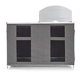 CAMPART Travel KI-0726 Cocina de Camping Almeria XXL, con Paravientos, Bolsa de Almacenamiento incluida, 2 Puertas, Unisex Adulto, Gris